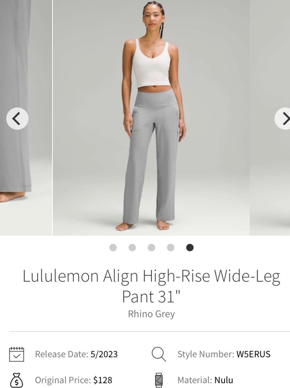 lululemon athletica Align High-Rise Wide-Leg Pant — Rhino Grey